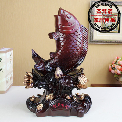 【圣梵诺SF3124】年年有鱼仿木摆件 家居装饰与开业乔迁的精品之选