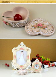 欧式树脂雕花首饰盒 家居装饰与婚庆礼品的艺术之选